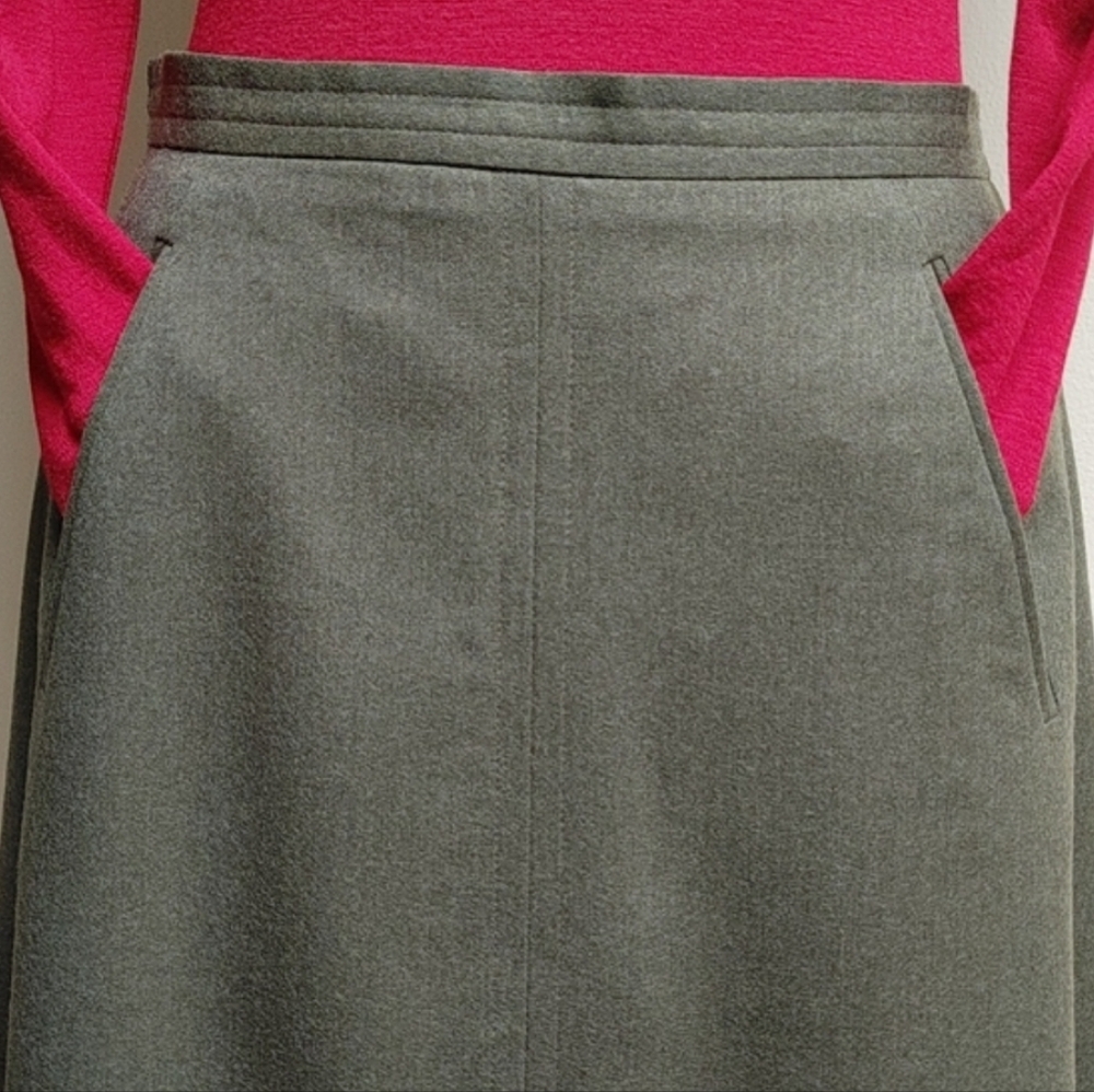 Vintage Talbots Long Green Fine Wool Riding Skirt 6 - Picture 13 of 17